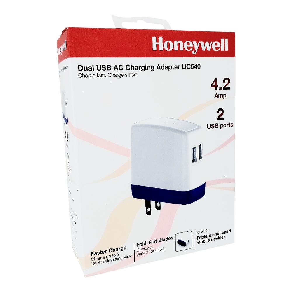 Honeywell Dual USB AC Charging Adapter UC540 4.2 Amp for Tablets/ Mobile Devices